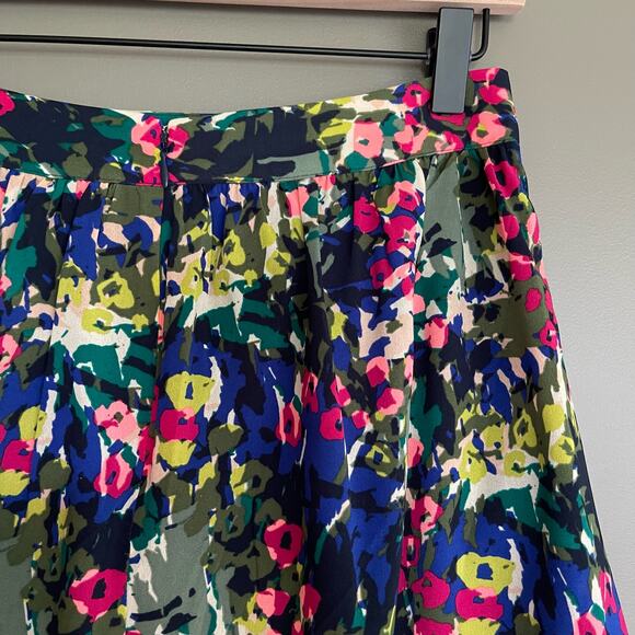 J Crew Floral Skirt A-Line Size 2 Flowy Chiffon Blue Pink Green White Colorful - Picture 10 of 15